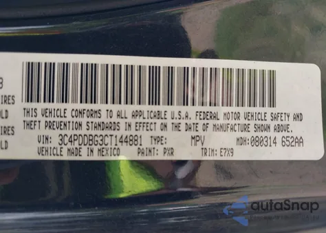 2012 Dodge Journey Sxt из США, поврежденный, VIN 3C4PDDBG3CT144881